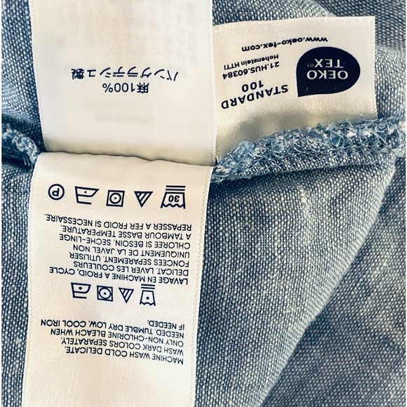 Lands End Blue linen tunic top Size XS Excellent used condition - Picture 4 of 5